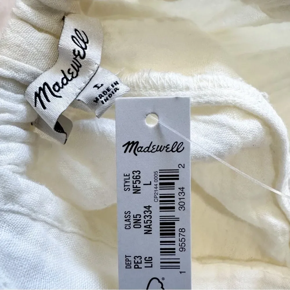 NWT Madewell Size Large NF563 Lightestspun Tie Back Cover Up Jumpsuit Lighthouse